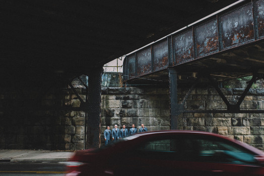 groomsmen waiting outside