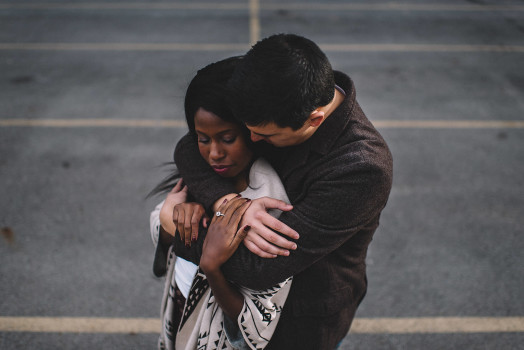 close embrace of a couple