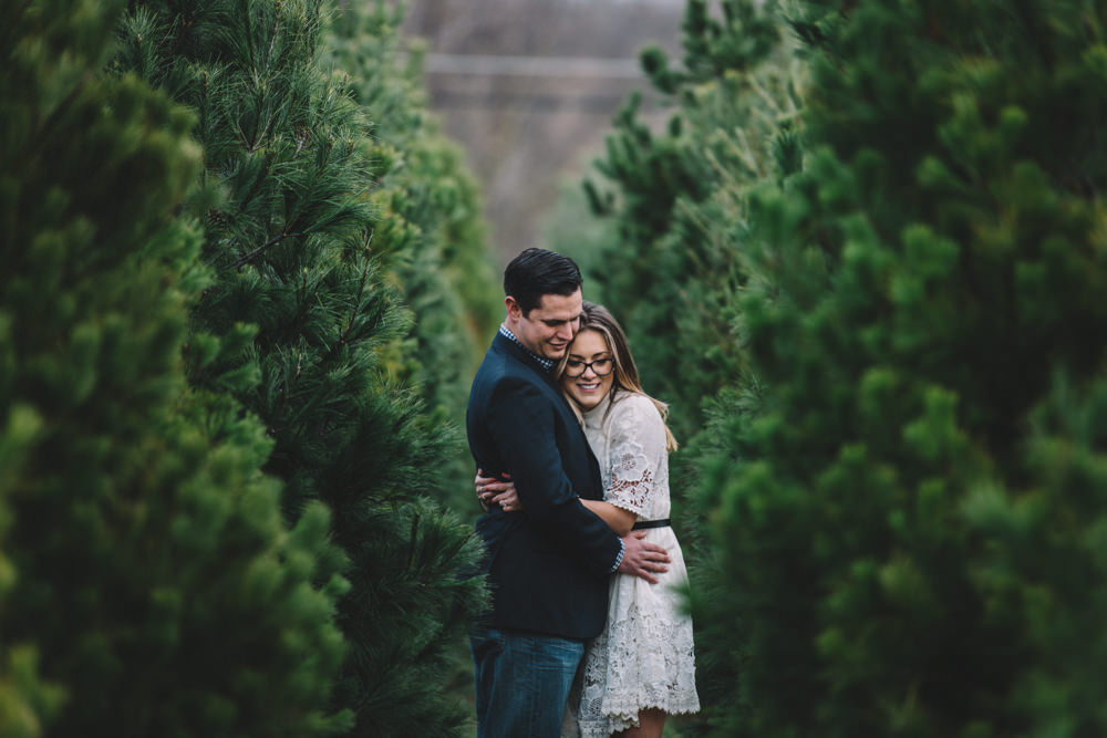 columbus engagement photography in columbus tree farm