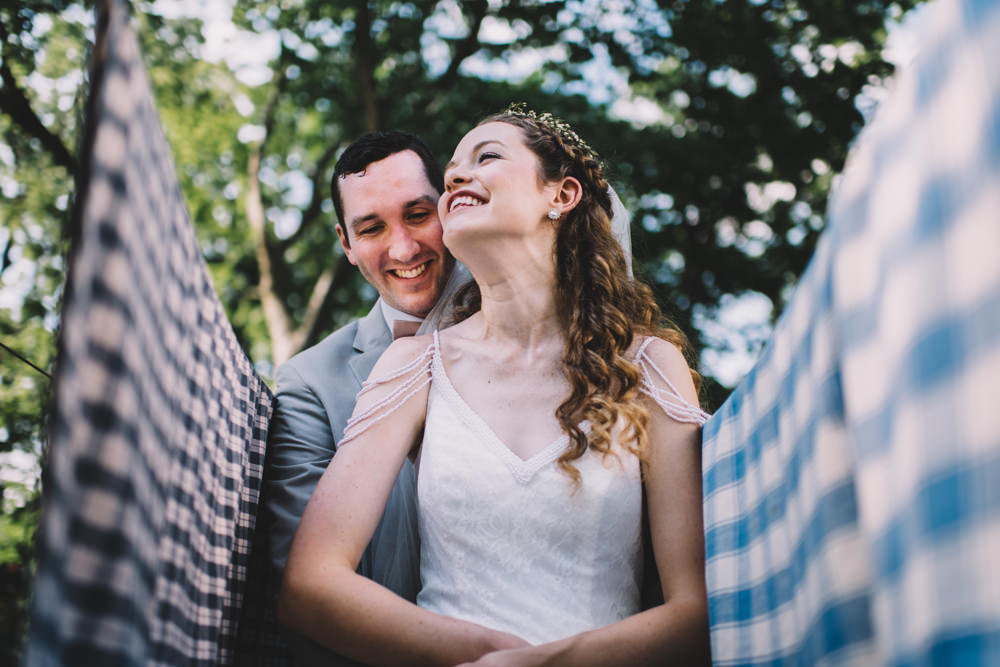 columbus wedding couple laughing and embracing