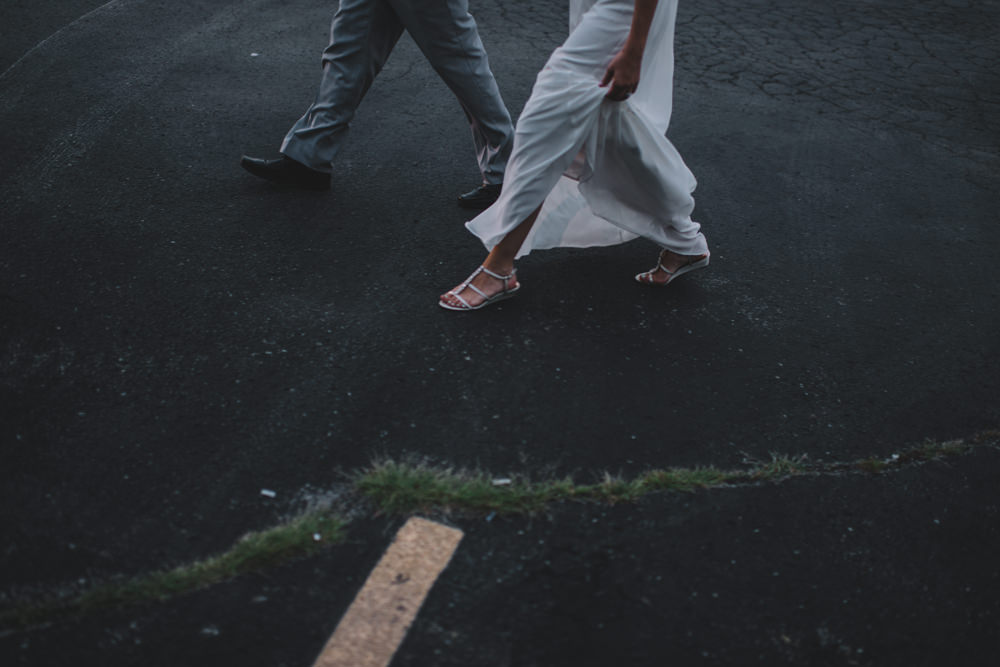 columbus wedding couple looking over the city