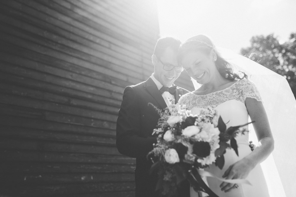 columbus ohio bride and groom laughing together