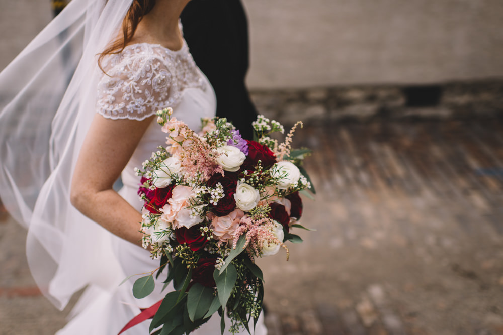 Columbus Ohio bride and groom walking hand in hand