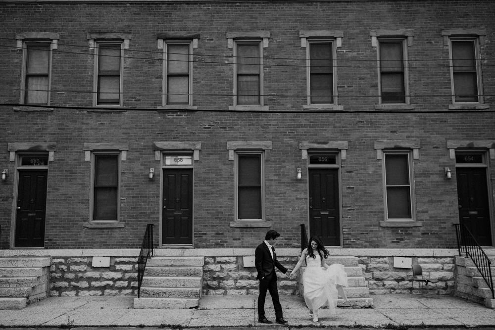ohio wedding couple walking with each other