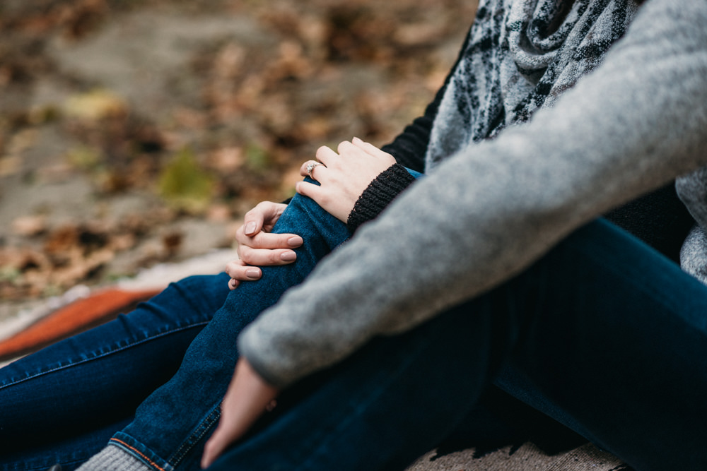 Columbus fall foliage engagement photography