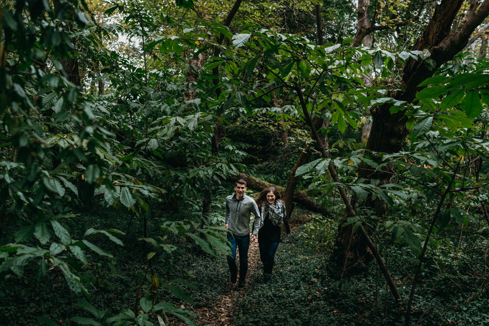 Columbus fall foliage engagement photography