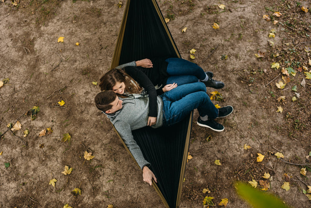 Columbus fall foliage engagement photography