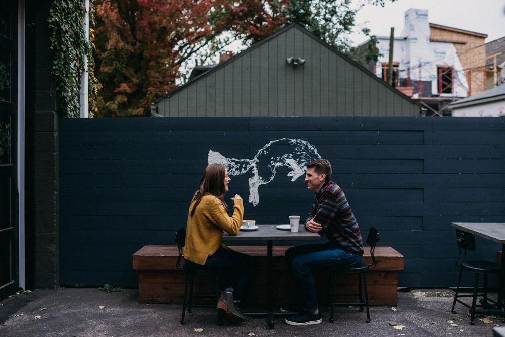 Columbus fall foliage engagement photography