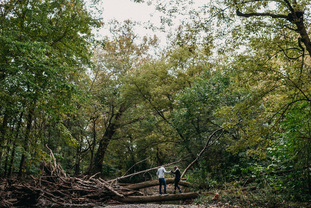 Columbus fall foliage engagement photography