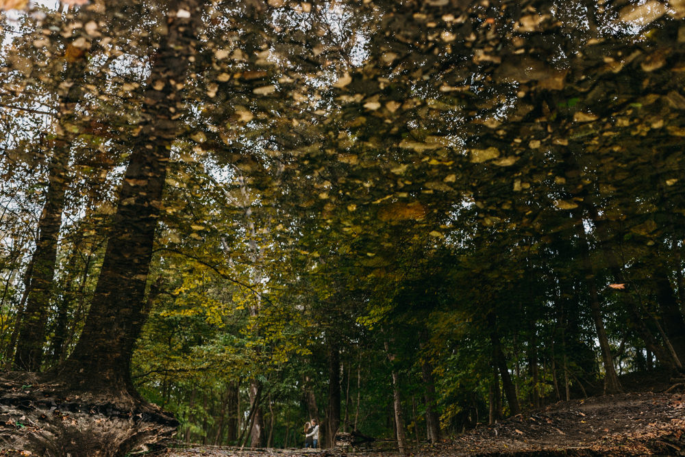 Columbus fall foliage engagement photography