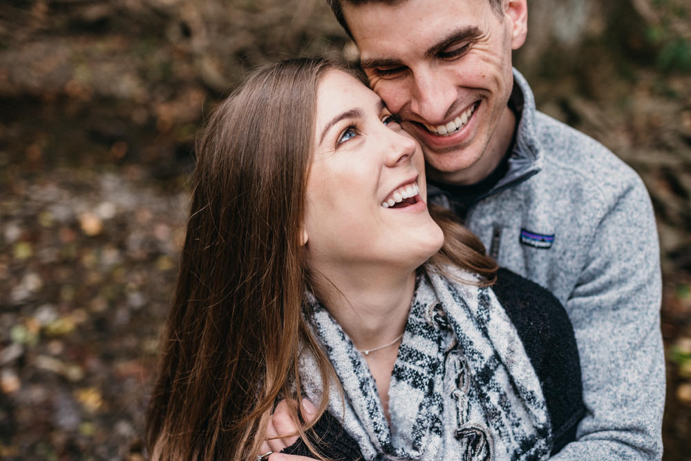 Columbus fall foliage engagement photography