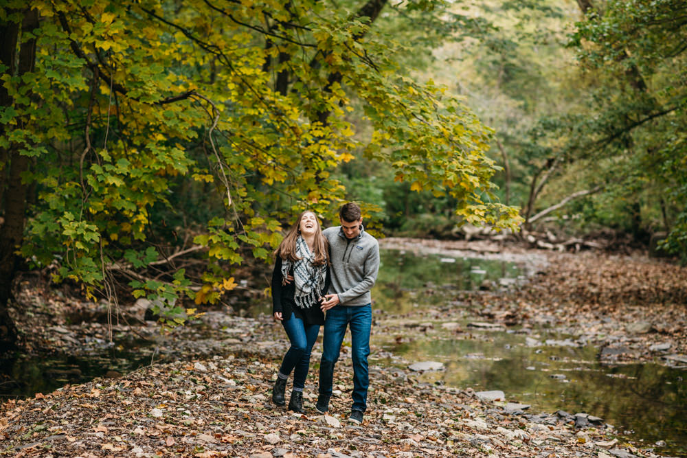 Columbus fall foliage engagement photography